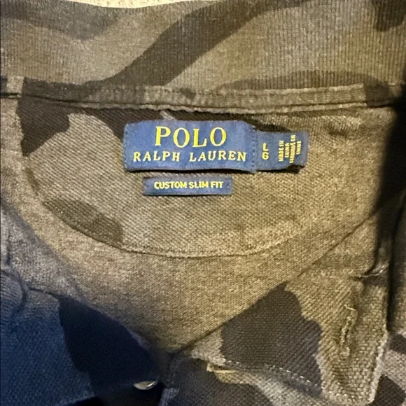 Ralph Lauren Camouflage Polo Shirt - Black and Gray - Picture 3 of 4